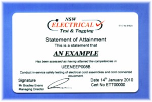 Wallet Sized Plastic Statement of Attainment